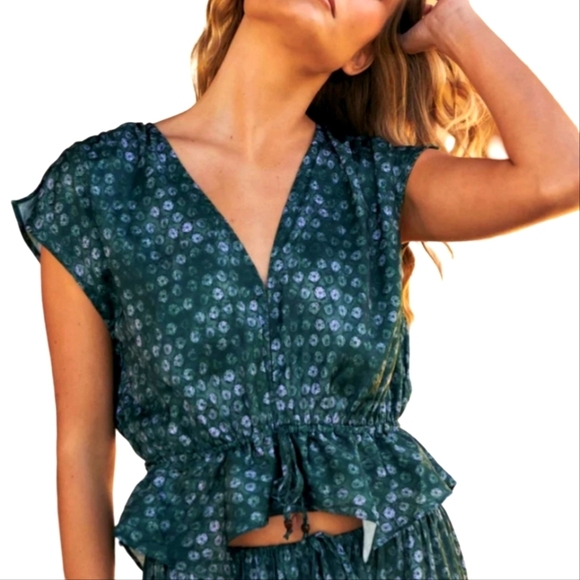Free People Dreambound Crop Top in Emerald sz SML​​​ - Picture 1 of 13